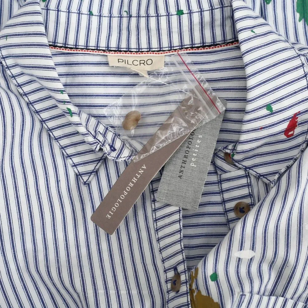 Anthropologie Pilcro Paint Splatter Long-Sleeve Shirt Dress Buttondown SP 288480